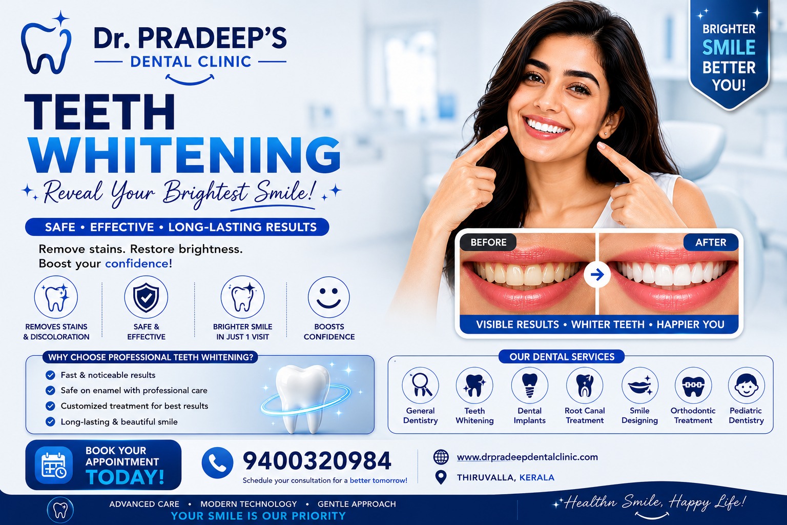 Teeth Whitening in Thiruvalla – Get a Brighter and Healthier Smile